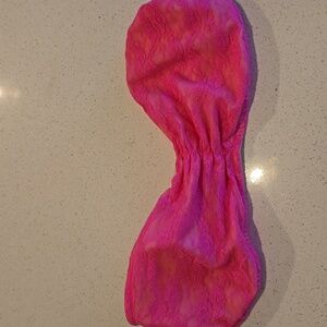 Victoria's Secret PINK Bandeau Top L Hot Pink Lace Strapless Tube Y2K Festival